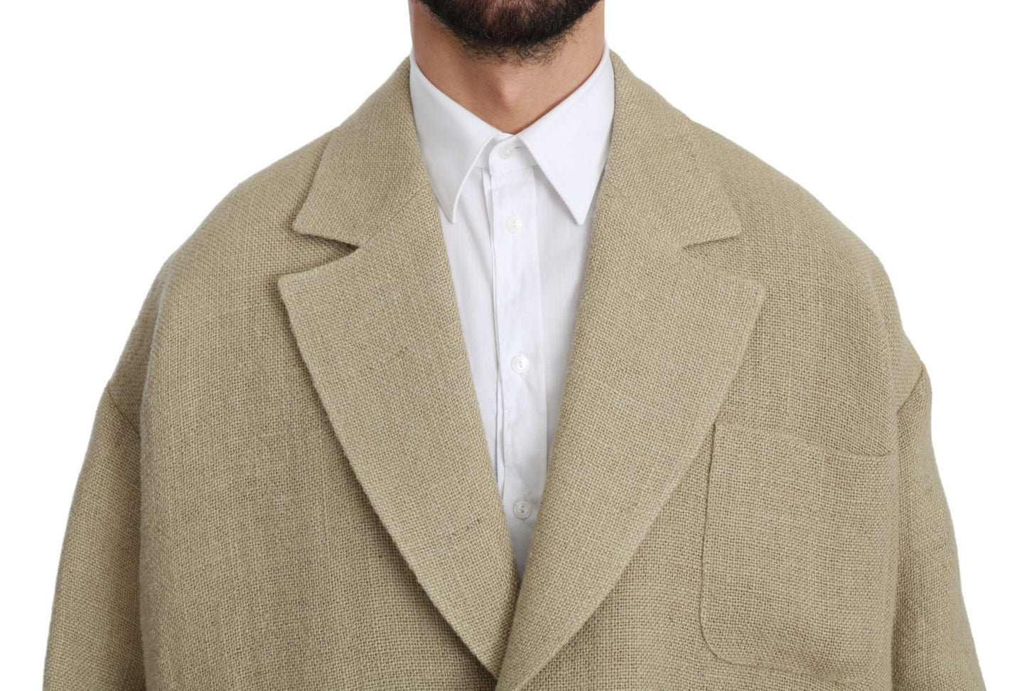 Dolce & Gabbana Veste Manteau Beige 100% Jute Blazer Manteau