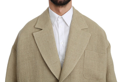 Dolce & Gabbana Veste Manteau Beige 100% Jute Blazer Manteau