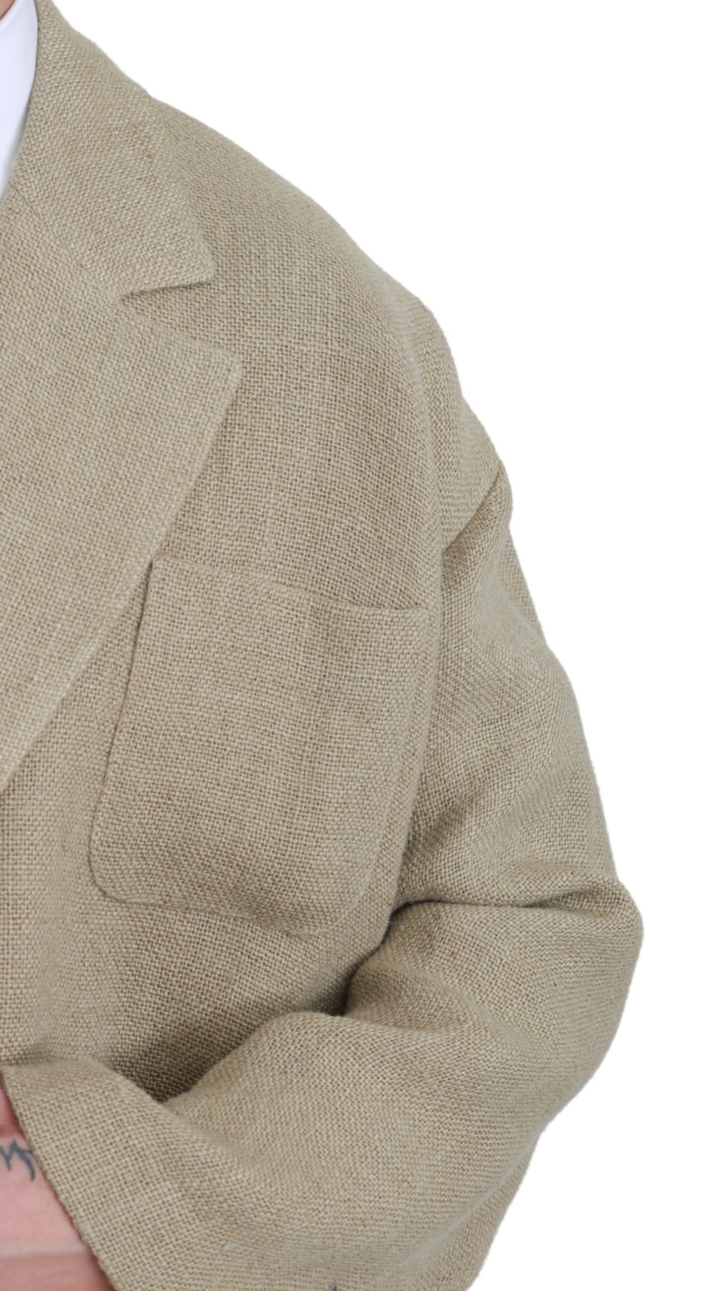 Dolce & Gabbana Veste Manteau Beige 100% Jute Blazer Manteau