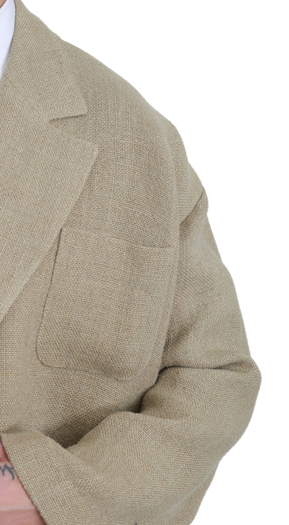 Dolce & Gabbana Veste Manteau Beige 100% Jute Blazer Manteau