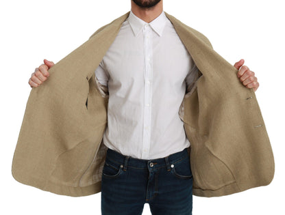 Dolce & Gabbana Veste Manteau Beige 100% Jute Blazer Manteau