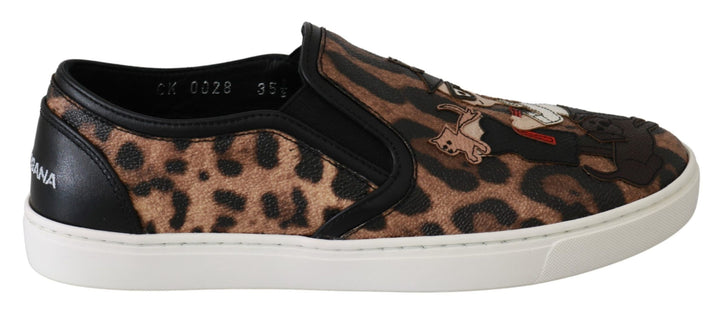 Zapatos Loafers de Leopardo de Cuero Dolce & Gabbana #dgfamily