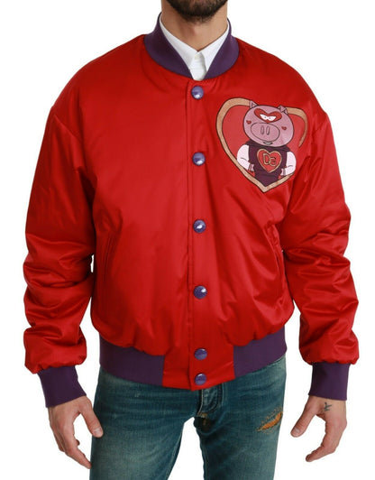 Bomber Dolce & Gabbana rouge ANNÉE DU COCHON