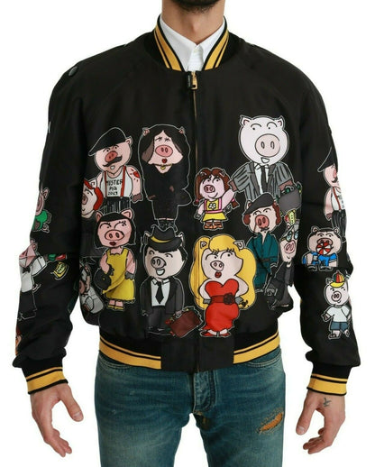 Dolce & Gabbana Blouson bomber noir ANNÉE DU COCHON