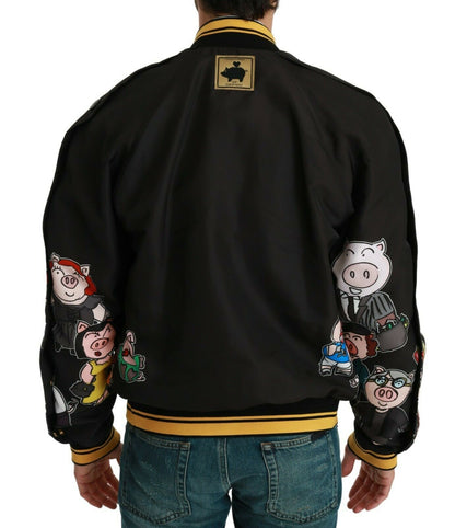 Dolce & Gabbana Blouson bomber noir ANNÉE DU COCHON
