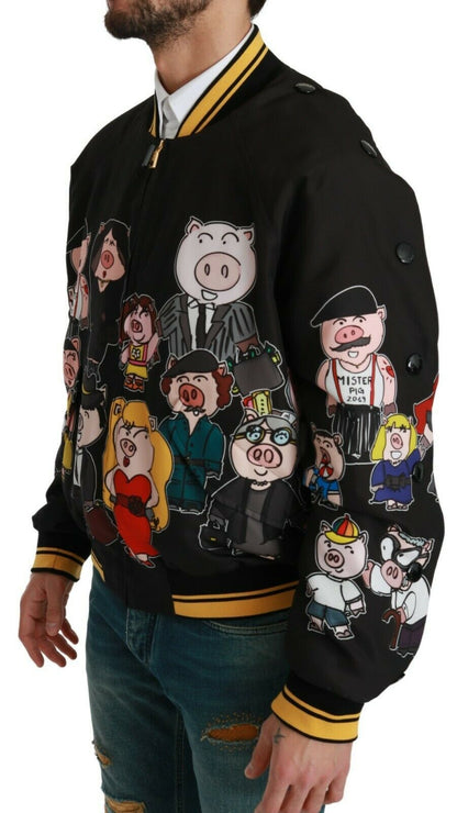 Dolce & Gabbana Blouson bomber noir ANNÉE DU COCHON