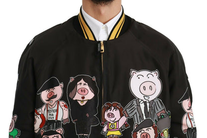 Dolce & Gabbana Blouson bomber noir ANNÉE DU COCHON