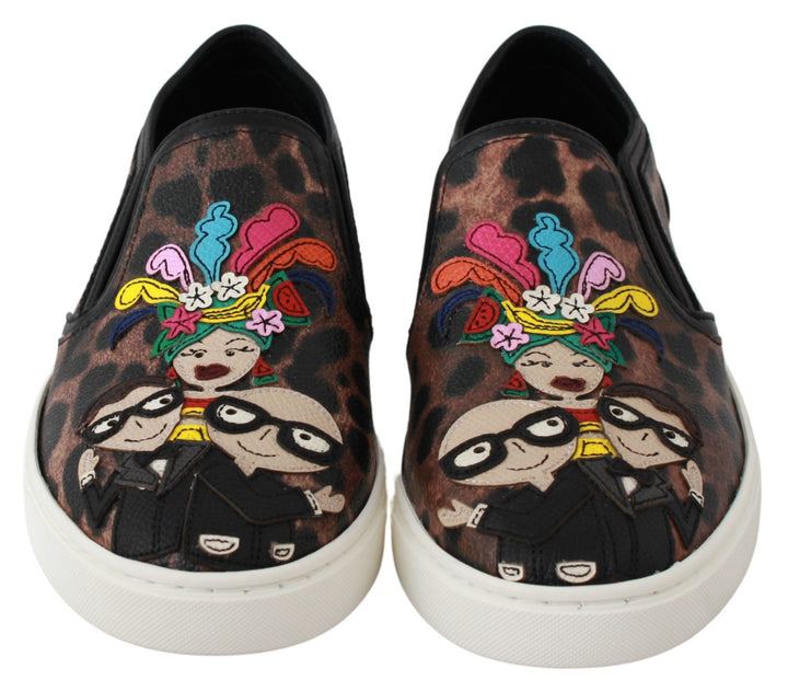 Zapatos Mocasín Dolce & Gabbana de Piel con Estampado de Leopardo #dgfamily