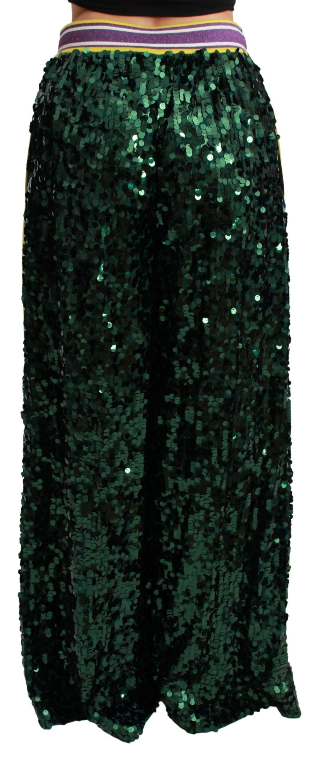 Pantalones de lentejuelas verdes Dolce & Gabbana Queens Angel