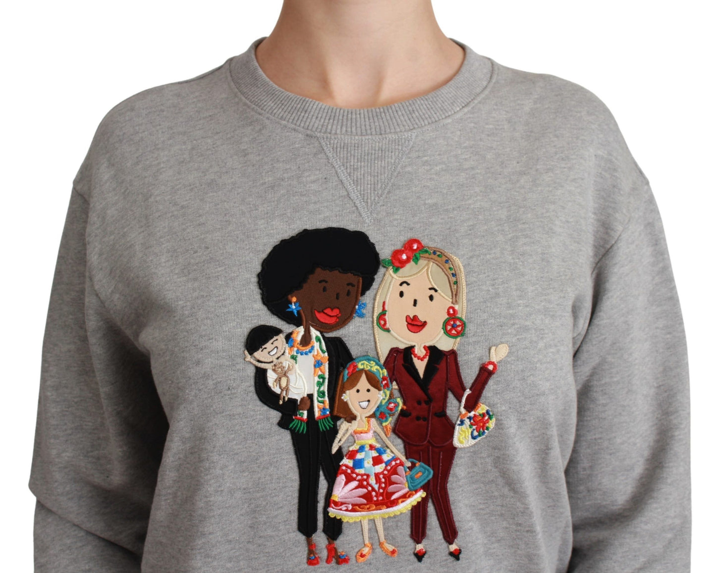 Pull en coton Dolce & Gabbana gris #dgfamily