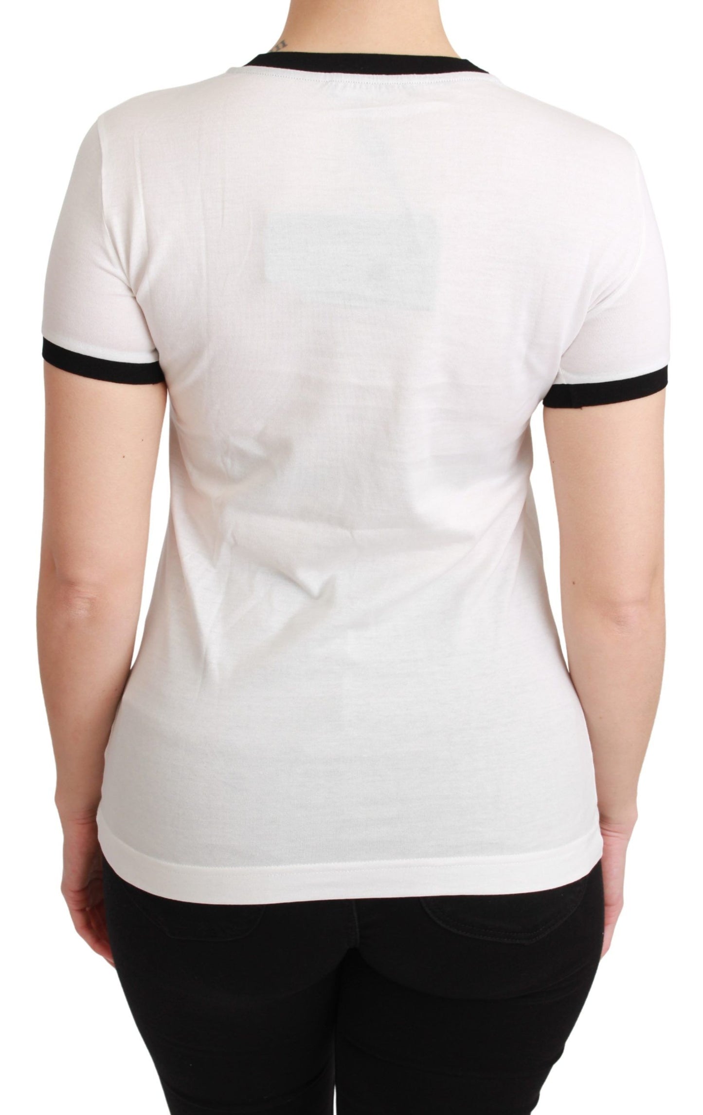T-shirt en coton Dolce & Gabbana blanc imprimé ANNÉE DU COCHON