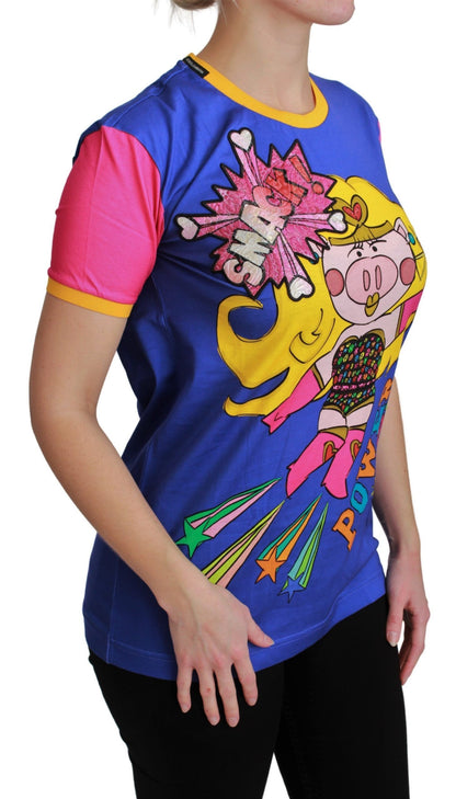 Haut Dolce & Gabbana PIG SUPERGIRL violet en coton