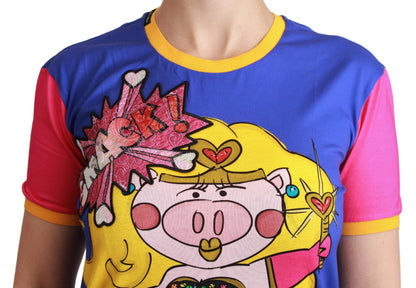 Haut Dolce & Gabbana PIG SUPERGIRL violet en coton