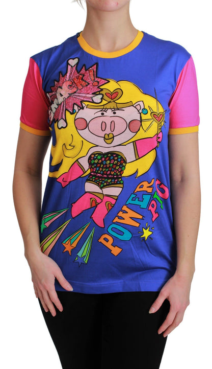 Haut Dolce & Gabbana PIG SUPERGIRL violet en coton