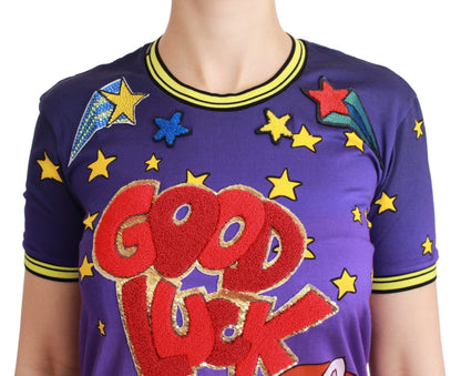 T-shirt en coton Dolce & Gabbana violet ANNÉE DU COCHON