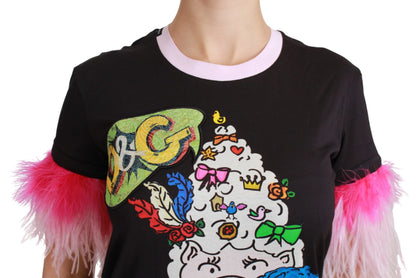 T-shirt Dolce & Gabbana Coton Noir ANNÉE DU COCHON