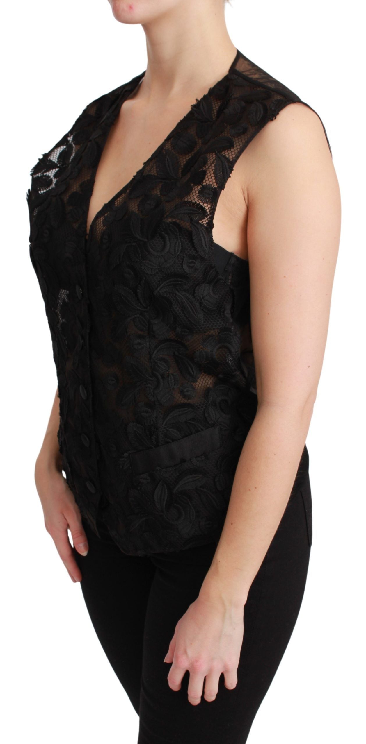 Gilet Dolce & Gabbana Noir en Brocart Floral