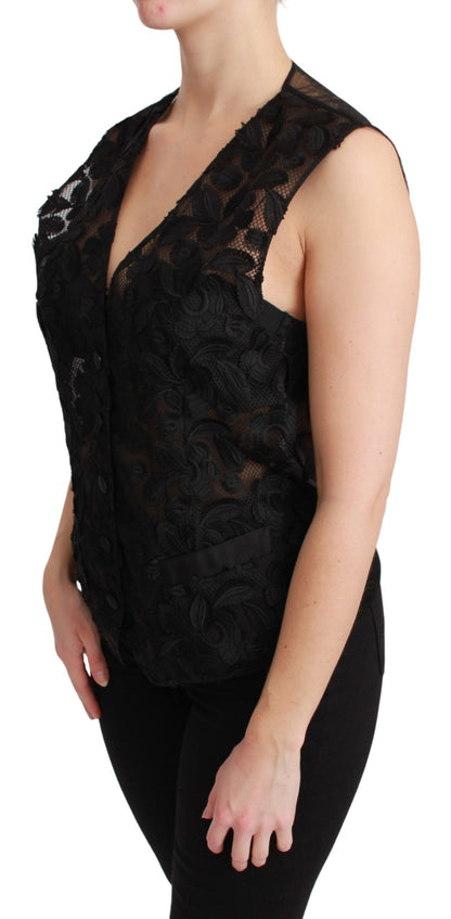 Gilet Dolce & Gabbana Noir en Brocart Floral