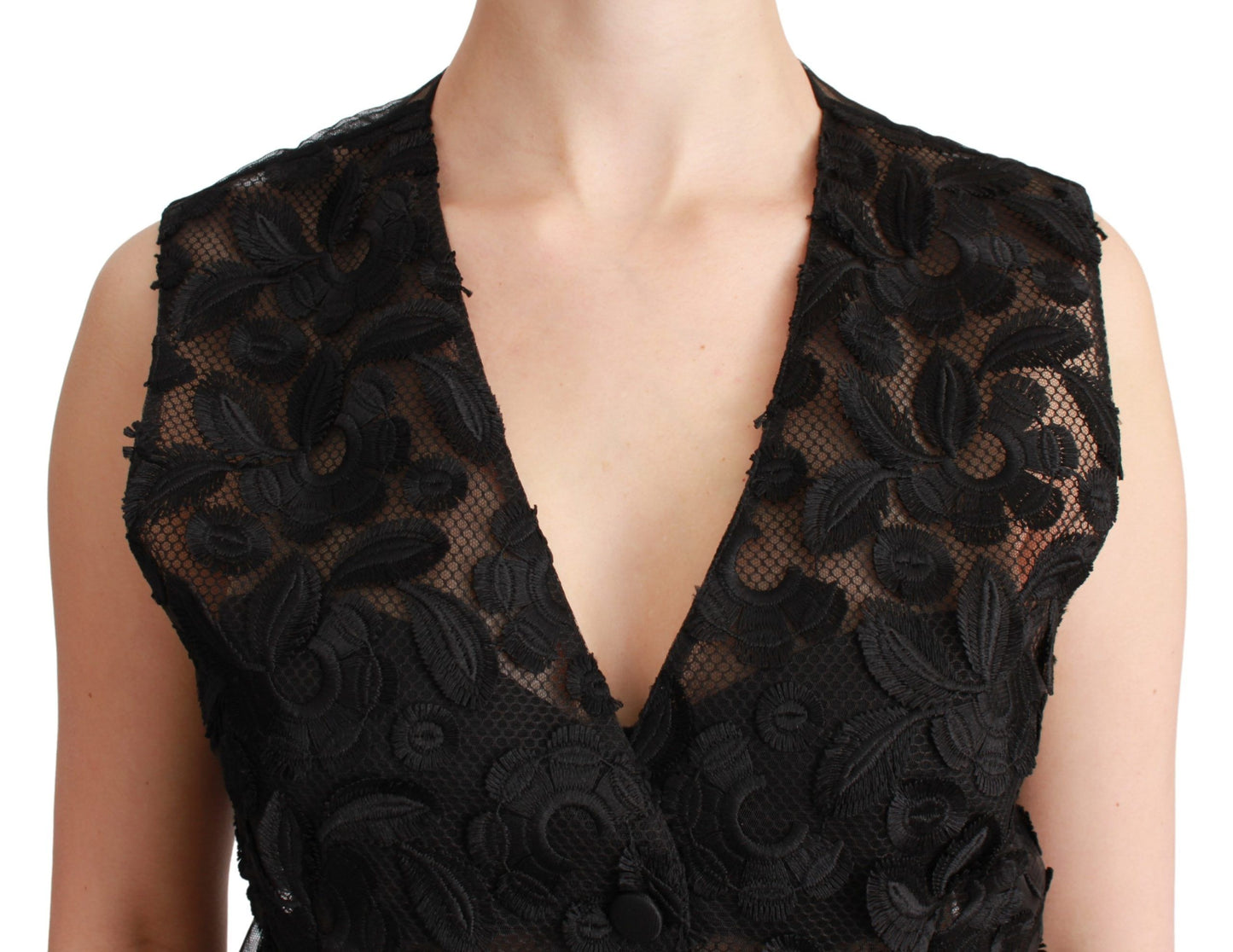 Gilet Dolce & Gabbana Noir en Brocart Floral