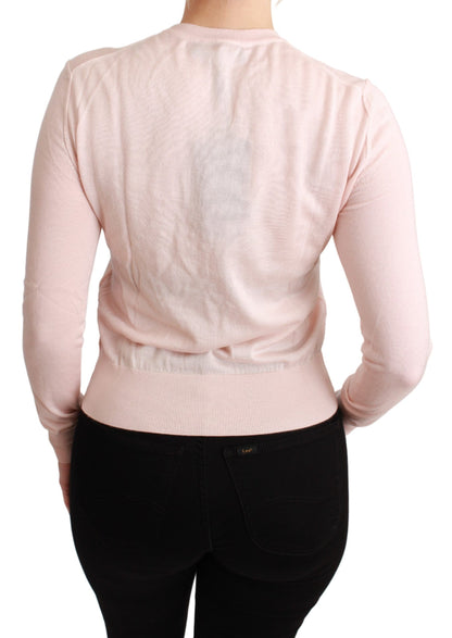Pull Dolce & Gabbana en soie et cachemire à motifs floraux roses