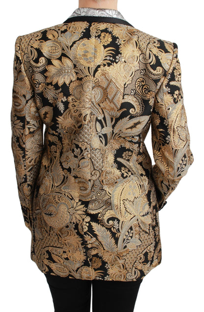 Veste Blazer Jacquard Noir et Doré Dolce & Gabbana