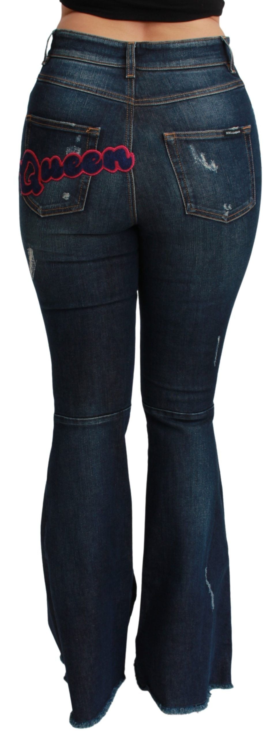 Jean évasé Dolce & Gabbana en denim de coton stretch bleu