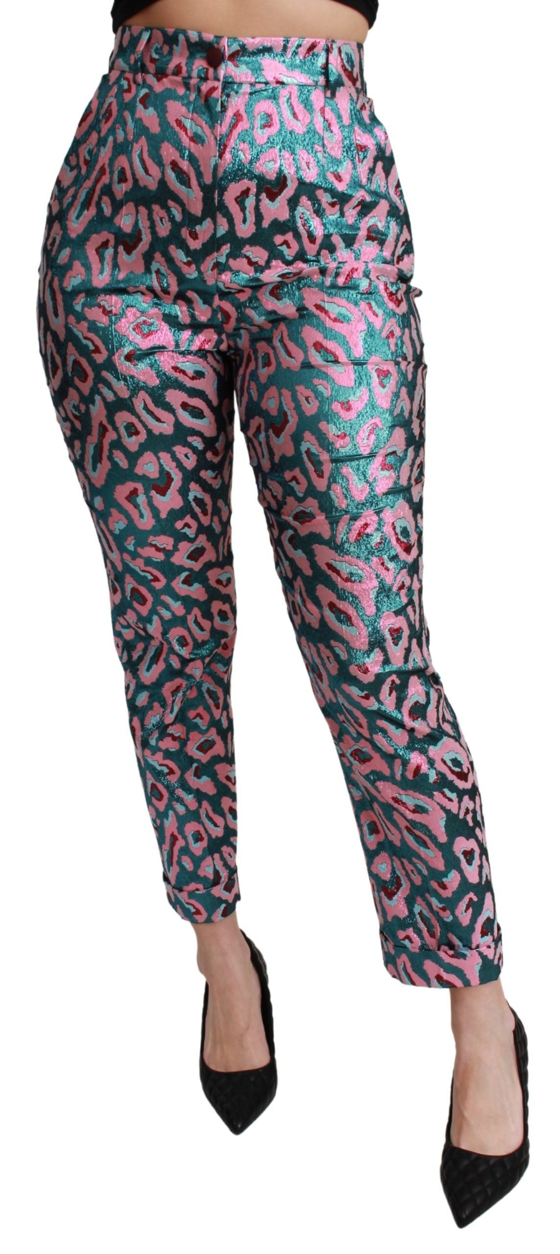 Pantalon court taille haute à motifs multicolores Dolce & Gabbana