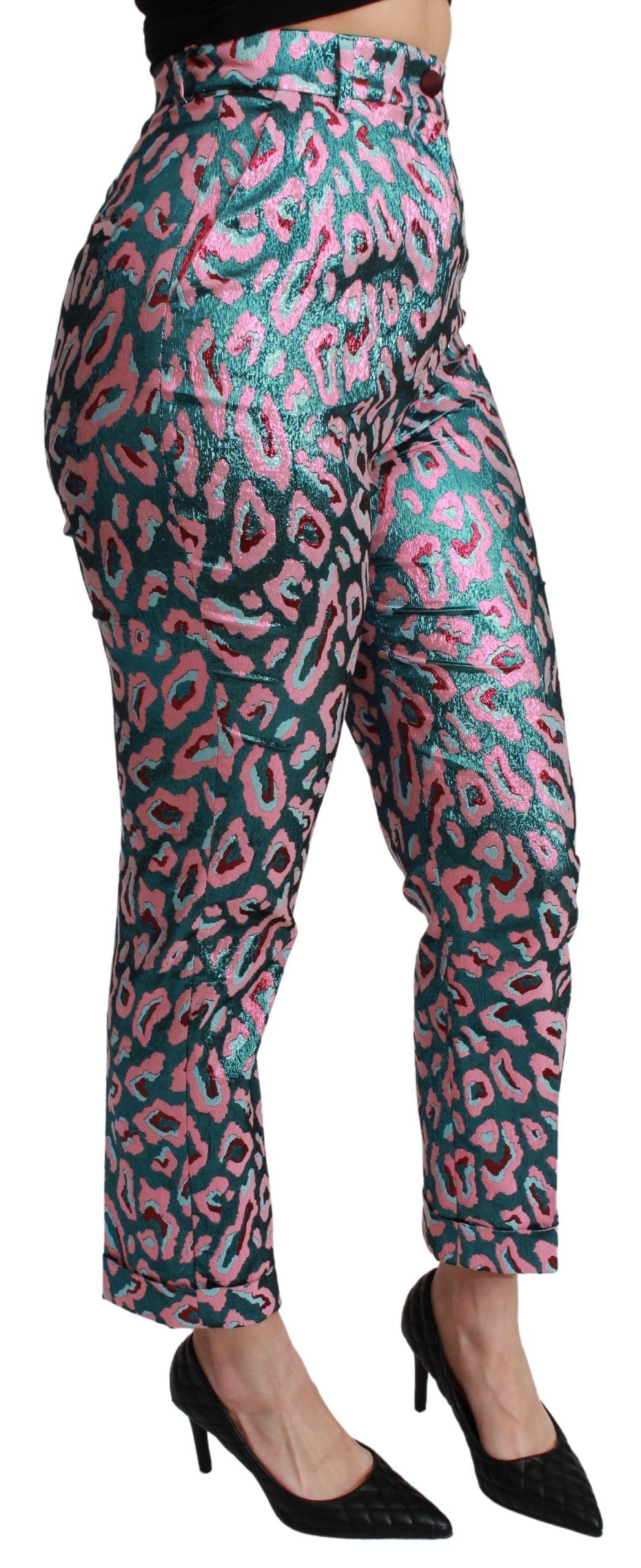 Pantalon court taille haute à motifs multicolores Dolce & Gabbana