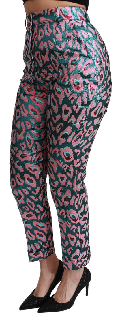 Pantalon court taille haute à motifs multicolores Dolce & Gabbana