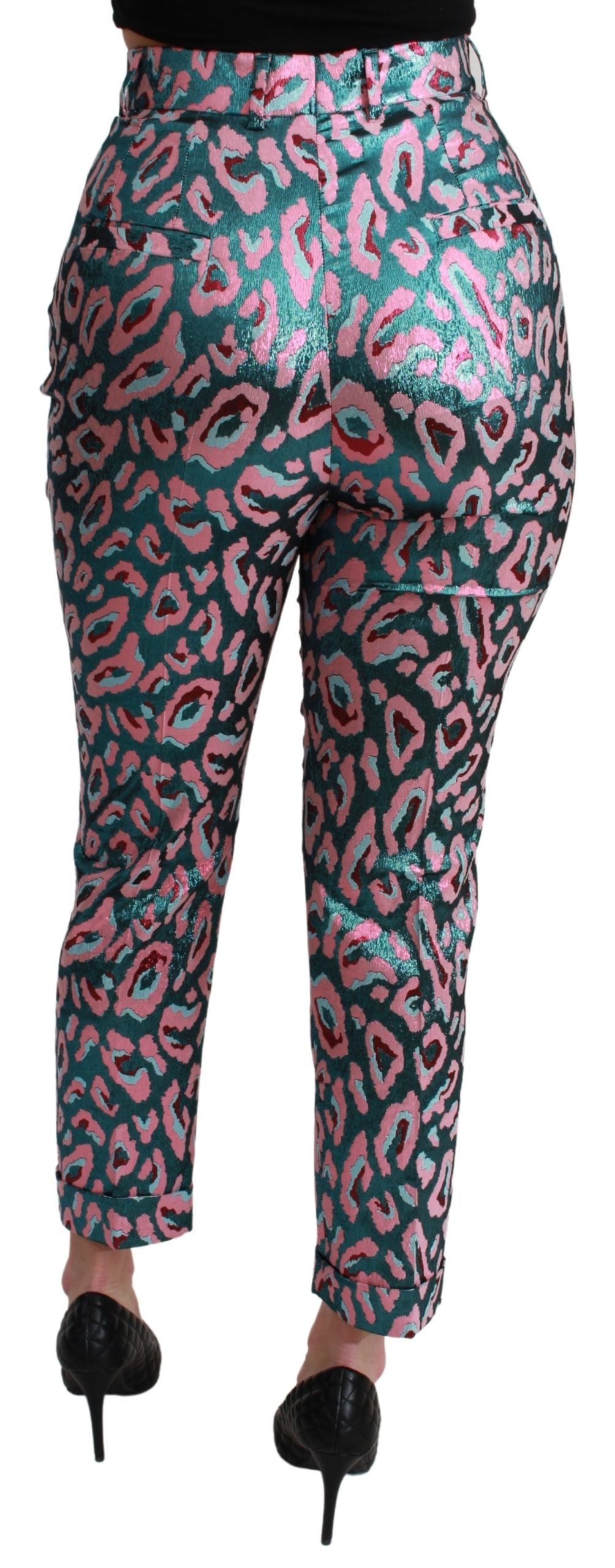 Pantalon court taille haute à motifs multicolores Dolce & Gabbana