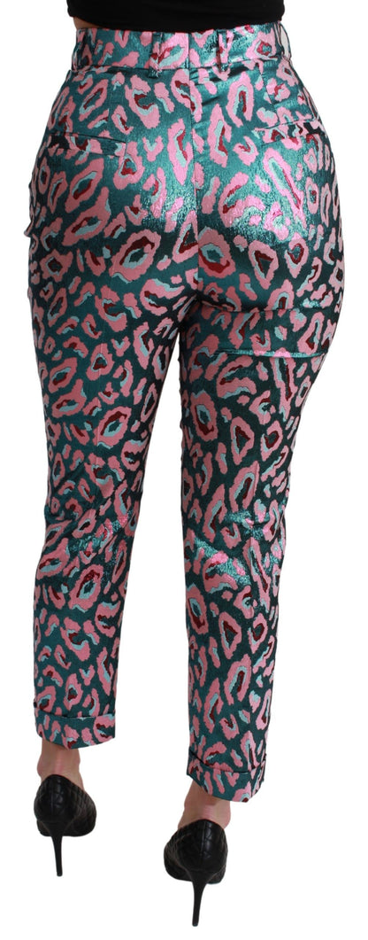 Pantalon court taille haute à motifs multicolores Dolce & Gabbana
