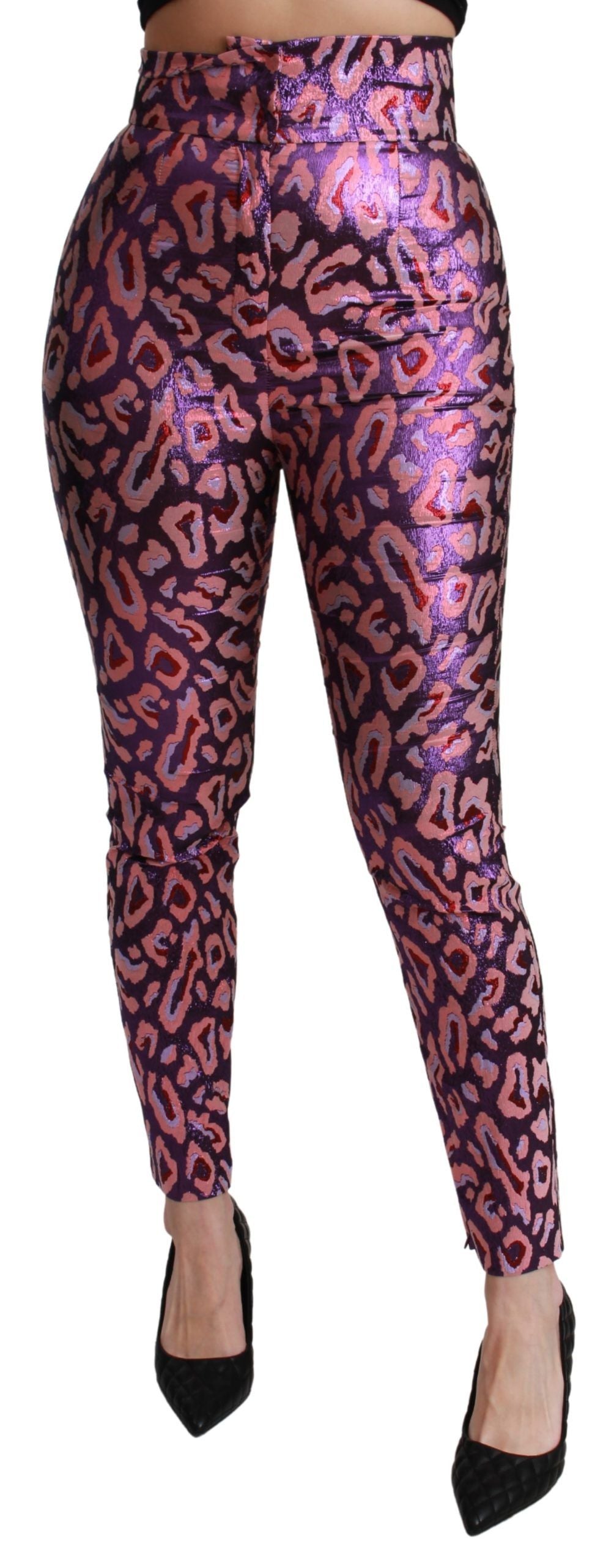 Pantalon court taille haute à motifs multicolores Dolce & Gabbana
