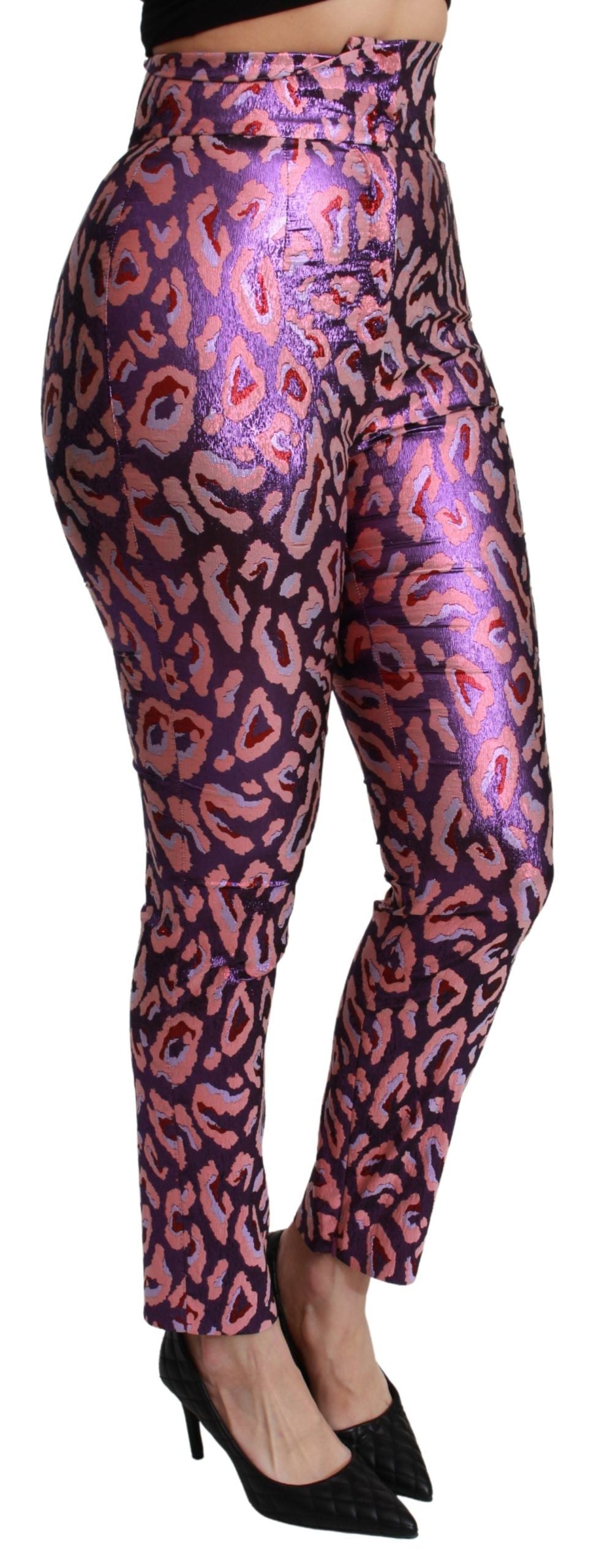 Pantalon court taille haute à motifs multicolores Dolce & Gabbana