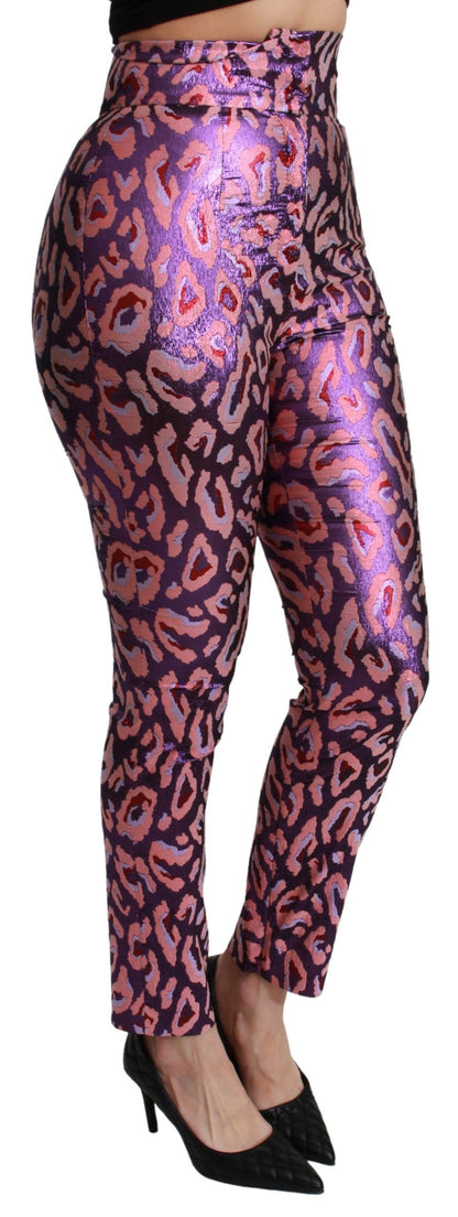 Pantalon court taille haute à motifs multicolores Dolce & Gabbana