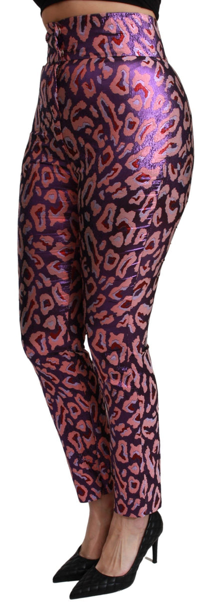 Pantalon court taille haute à motifs multicolores Dolce & Gabbana