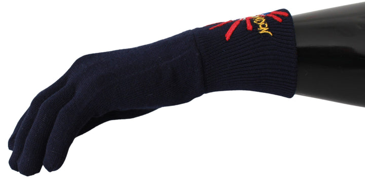 Gants en laine brodés Dolce & Gabbana bleus #DGLovesLondon