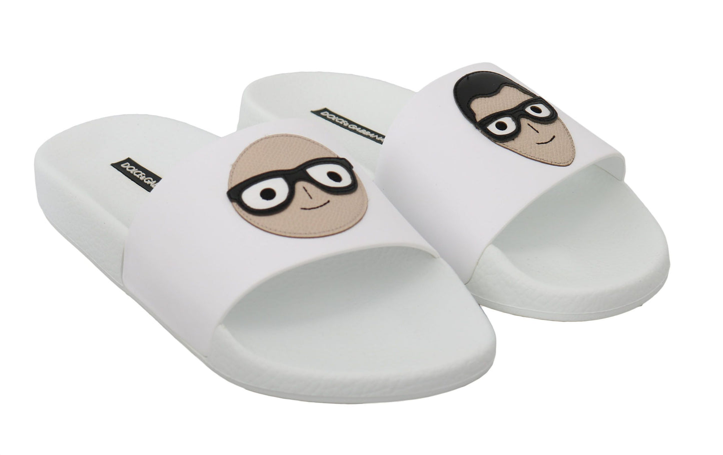Dolce & Gabbana Sandales à enfiler en cuir blanc #dgfamily