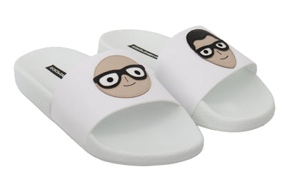 Dolce & Gabbana Sandales à enfiler en cuir blanc #dgfamily