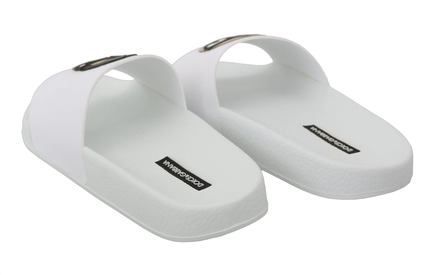 Dolce & Gabbana Sandales à enfiler en cuir blanc #dgfamily