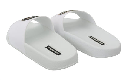 Dolce & Gabbana Sandales à enfiler en cuir blanc #dgfamily