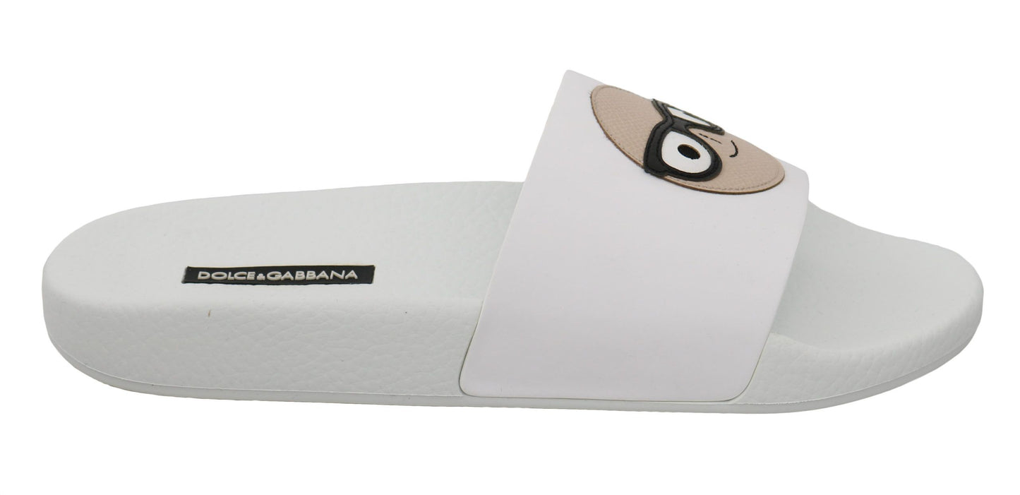 Dolce & Gabbana Sandales à enfiler en cuir blanc #dgfamily