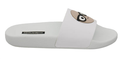 Dolce & Gabbana Sandales à enfiler en cuir blanc #dgfamily