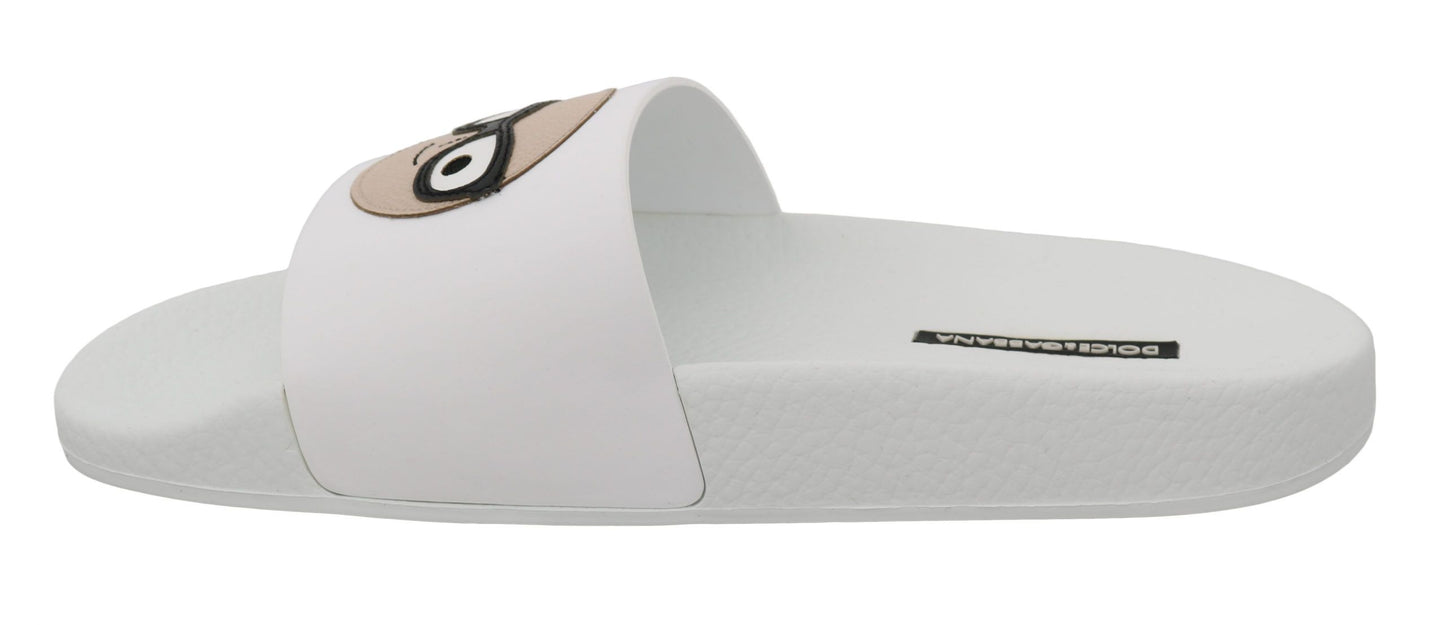 Dolce & Gabbana Sandales à enfiler en cuir blanc #dgfamily