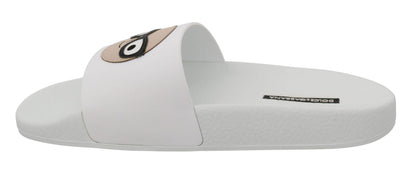 Dolce & Gabbana Sandales à enfiler en cuir blanc #dgfamily