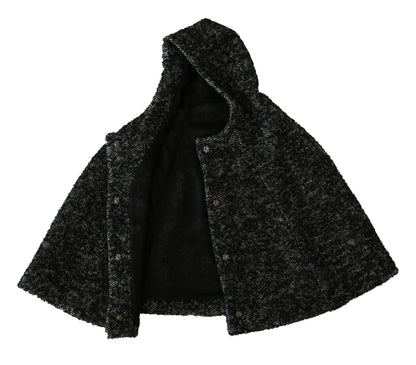 Dolce & Gabbana Manteau Veste Tunique en Laine Bouclée Grise