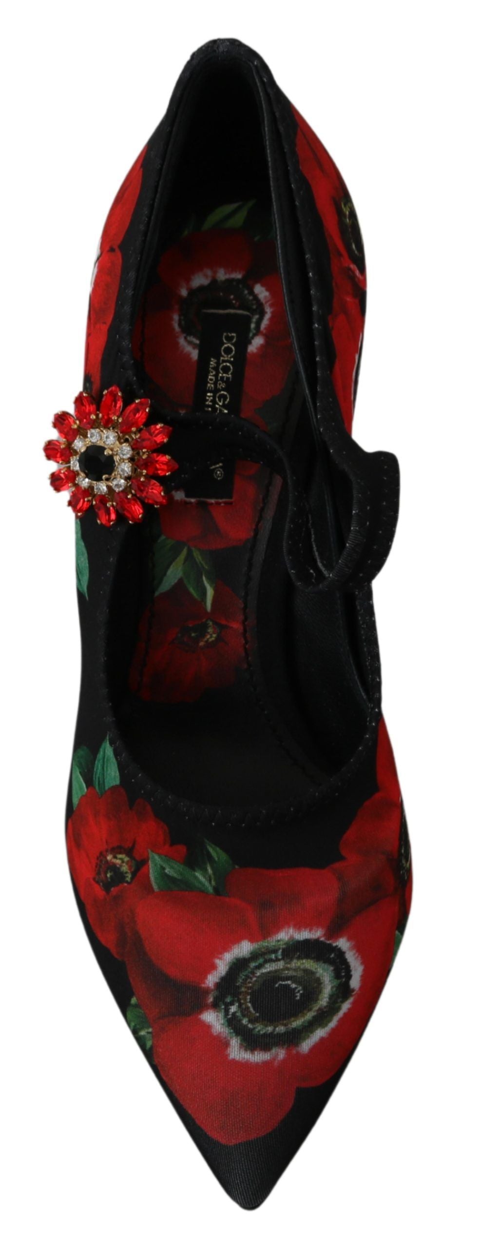Chaussures à talons Dolce & Gabbana Mary Janes fleuries rouges et noires
