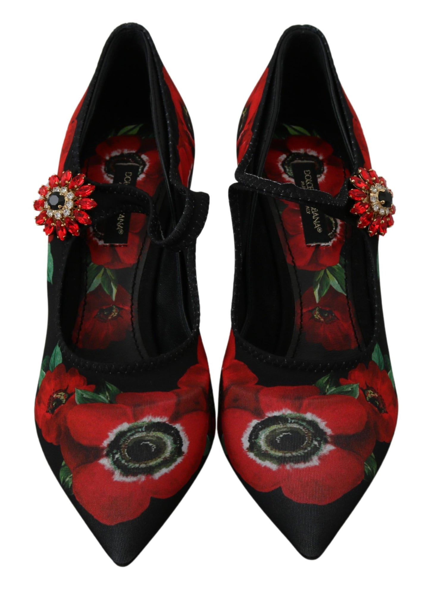 Chaussures à talons Dolce & Gabbana Mary Janes fleuries rouges et noires