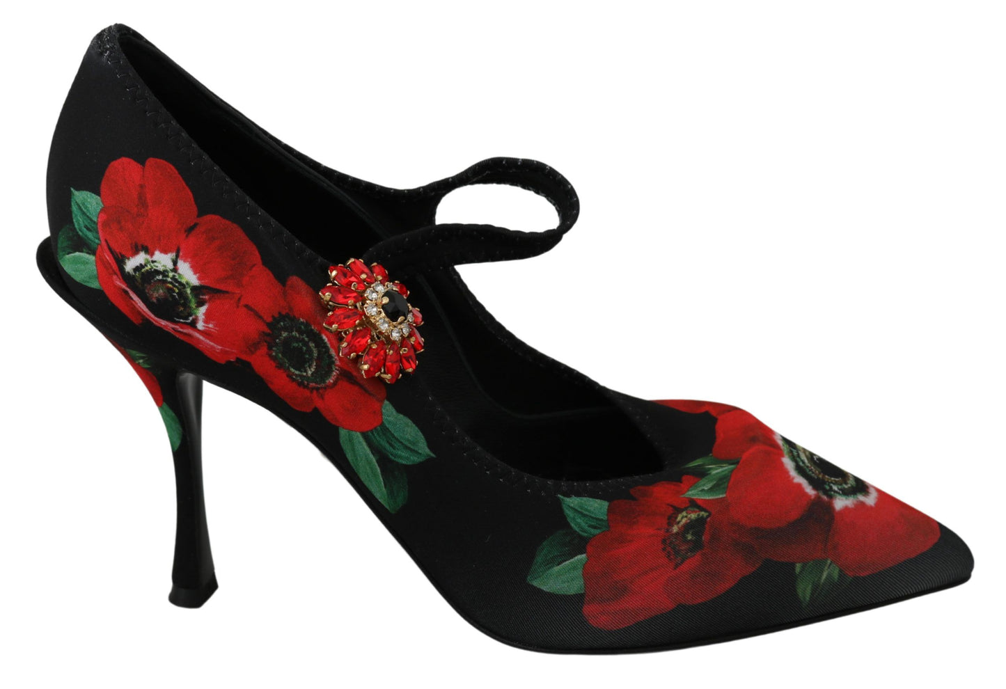 Chaussures à talons Dolce & Gabbana Mary Janes fleuries rouges et noires