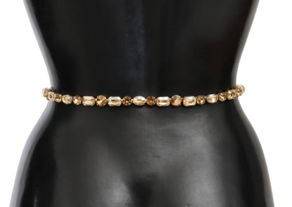 Ceinture Dolce & Gabbana en cuir blanc avec cristaux