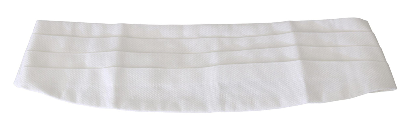 Dolce & Gabbana Ceinture de taille homme blanche en coton pour smoking